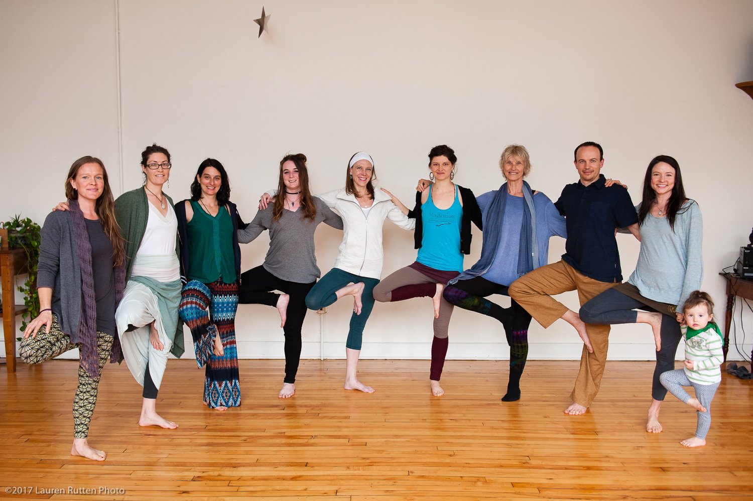 Community in tree pose