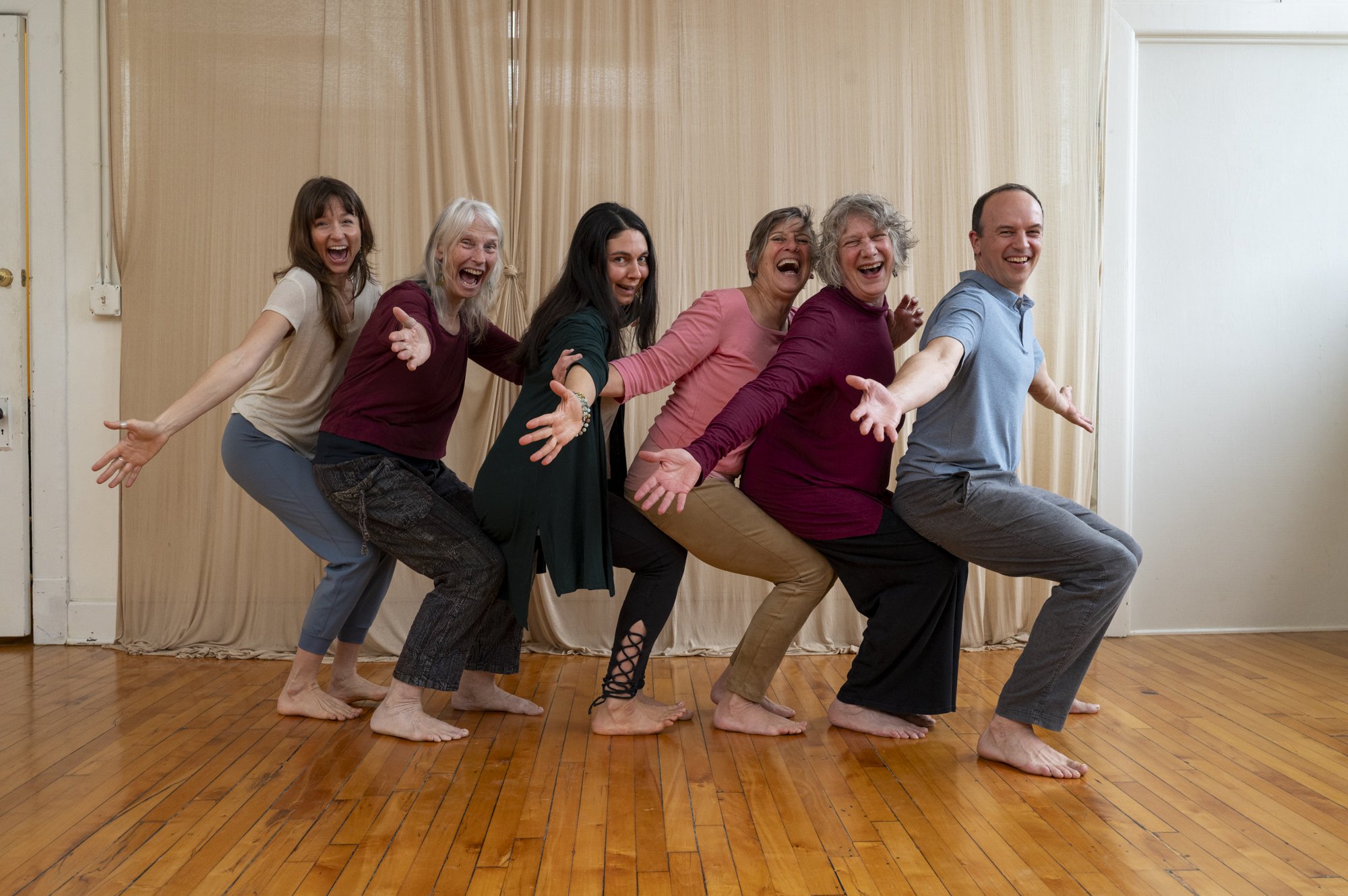 Group of teachers in playful pose